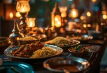 Préparation du repas de clôture du Ramadan original et moderne repas de clôture du Ramadan