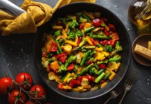 Préparation d’un succulent sauté végétalien, simple, vibrant et délicieux sauté végétalien
