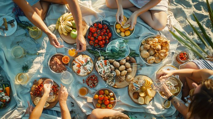 recettes-pour-tous_Vous buvez assez, mais misez-vous sur les bons aliments hydratants cet été_people-enjoying-summer-picnic-day-together-outdoors aliments hydratants été